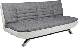 AC Design Furniture Jasper canapé-lit, l : 196 x H : 91 x P : 96 cm, gris/blanc, tissu/PU/chromé
