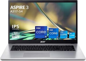 Acer Aspire 3 A317-54-54DZ, Ordinateur Portable 17,3'' Full HD IPS, PC Portable (Intel Core i5-1235U, RAM 16 Go, SSD 512 Go, Intel Iris Xe Graphics, Windows 11), Laptop Gris,...