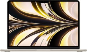 Apple 2022 MacBook Air avec Puce M2 : écran Liquid Retina de 13,6 Pouces, 8GB de RAM, 256 Go de Stockage SSD ; Lumière stellaire