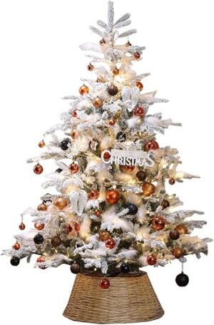 BBAUER Sapin de Noel Artificiel Petit Sapin de Noel Deco Table Arbre de noël Artificiel floqué PE 1.5/1.8M, Ornements décoratifs pour atmosphère Festive(Color:1.8m)