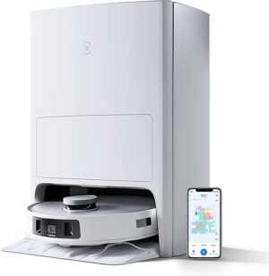 ECOVACS DEEBOT T20 Omni 6000Pa Robot aspirateur Laveur, Auto Levage de la serpillière, Nettoyage à l'eau Chaude et séchage, Vidage Automatique, détection d'obstacles 3D,...
