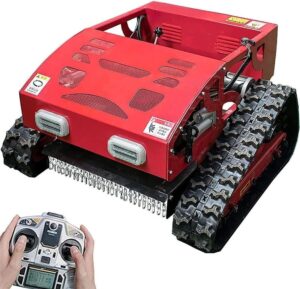 Ensemble de tondeuse à gazon robot, tondeuse à essence, tondeuse à gazon à essence à quatre coups avec télécommande, tondeuse sur chenilles de 7,5 CV grimpe jusqu'à 45 °...