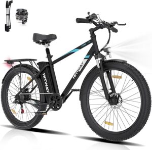 HITWAY Vélo électrique, 26*3.0 Pouces Ebike 250W Moteur Velo Electrique,VTT Batterie Lithium Amovible 48V/15Ah, 7 Vitesses Vélo de Ville Velo Hollandais Femme Bicyclette Adulte...
