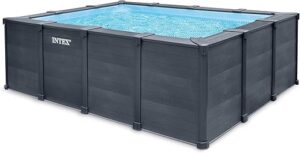 Intex - 26396GN - Kit Piscine Tubulaire rectangulaire Graphite (L) 4,00 x (l) 3,00 x (h) 1,24m