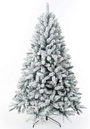 Sapin de Noël Sapin de Noël de Qualité Supérieure, Sapin à Charnière Réaliste Facile à Assembler Blanc Home Shop Décor de Vacances, Sapin de Noël Artificiel-Épicéa 210cm/7ft...